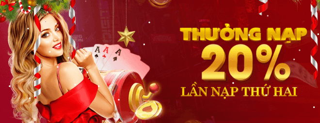 Thưởng 20% cho lần nạp thứ hai của anh em khi tham gia chơi tại RED88